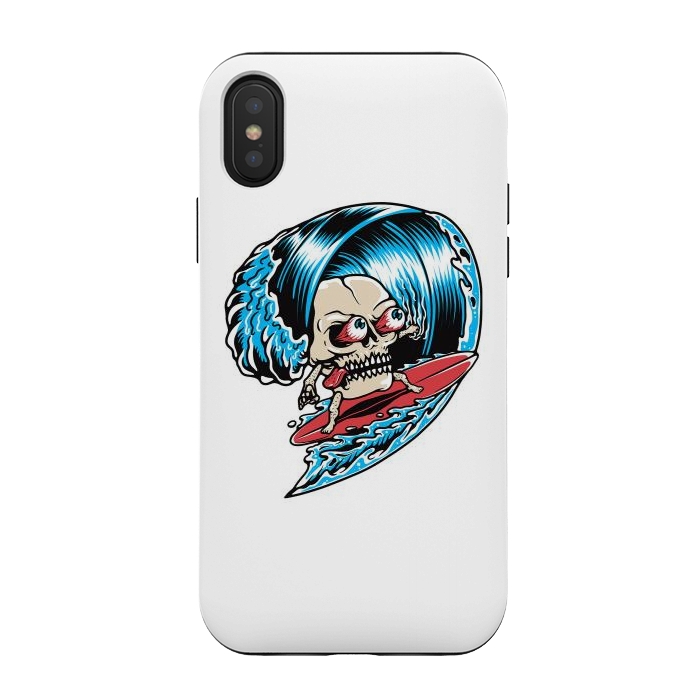 iPhone Xs / X StrongFit Skull Surfing 1 by Afif Quilimo