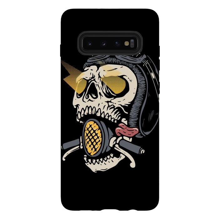 Galaxy S10 plus StrongFit Skull Biker 1 by Afif Quilimo