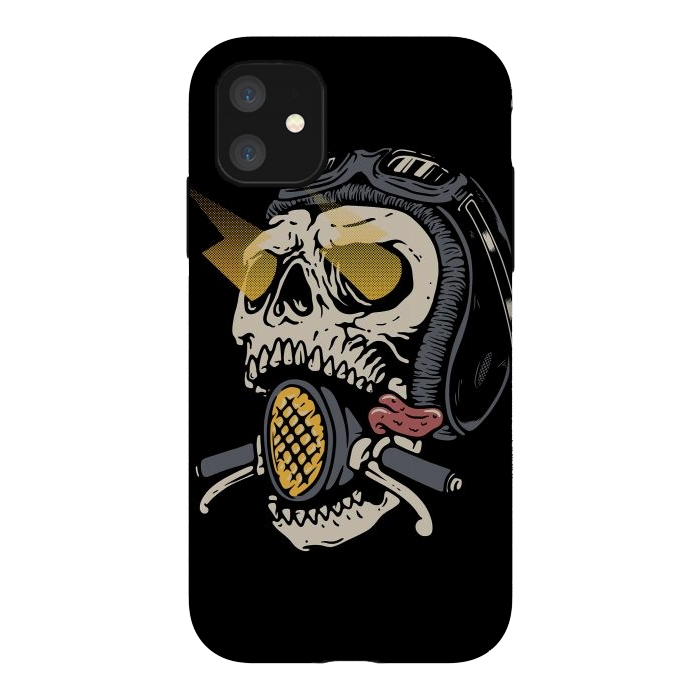 iPhone 11 StrongFit Skull Biker 1 by Afif Quilimo