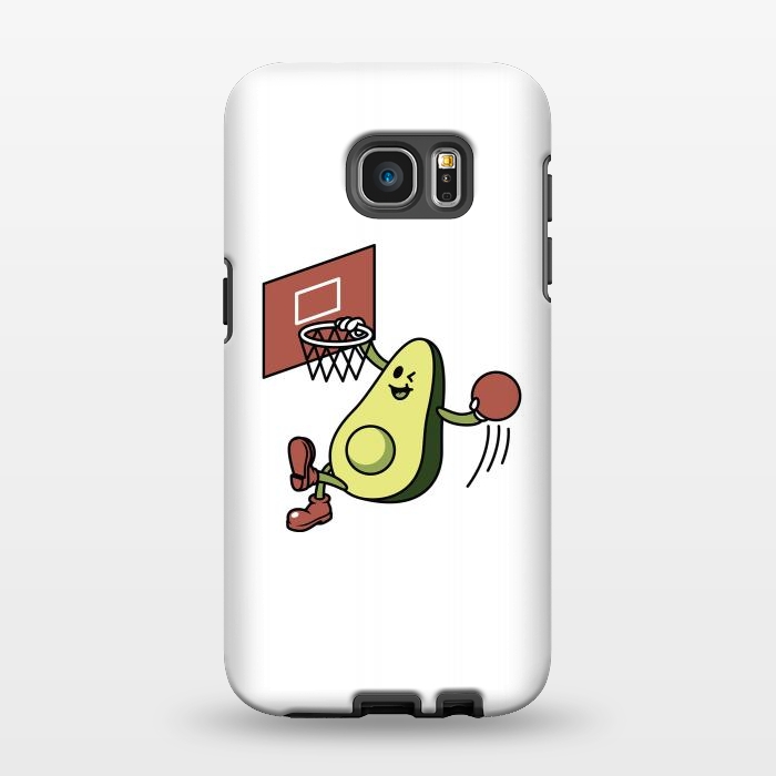 Galaxy S7 EDGE StrongFit Avocado Playing Basketball by Afif Quilimo