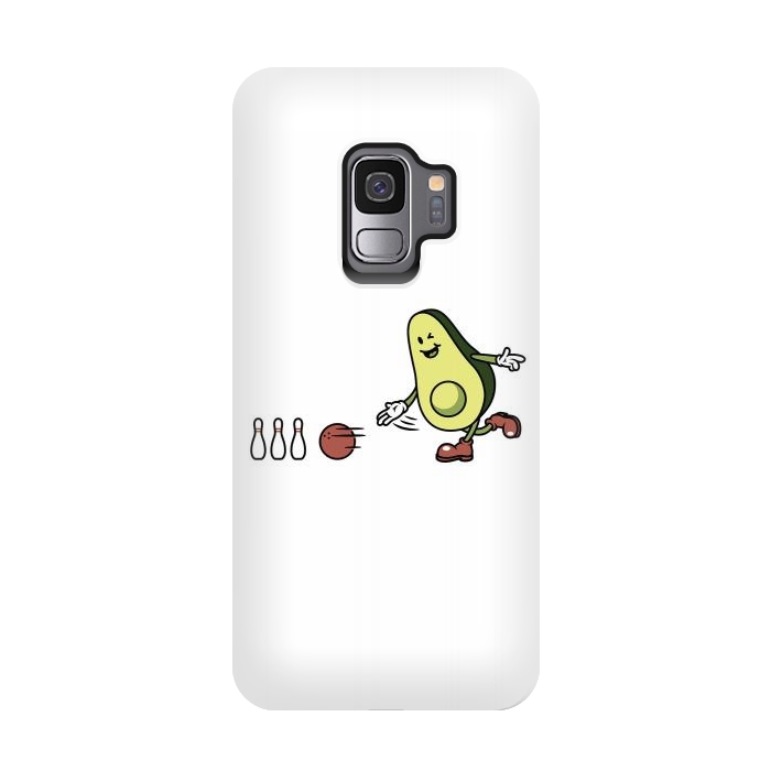 Galaxy S9 StrongFit Avocado Playing Bowling by Afif Quilimo