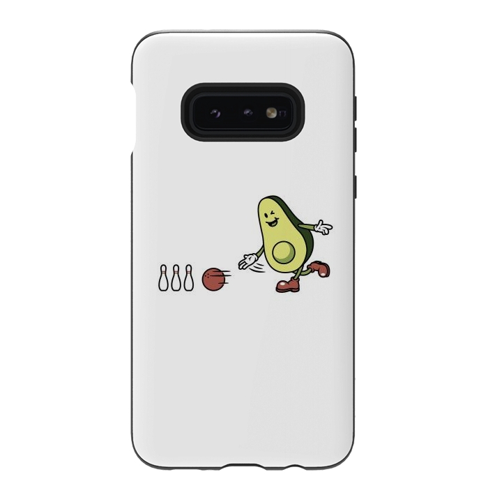 Galaxy S10e StrongFit Avocado Playing Bowling by Afif Quilimo