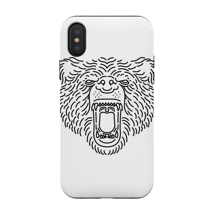 iPhone Xs / X StrongFit Bear Roar Line by Afif Quilimo