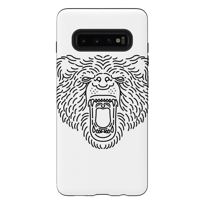 Galaxy S10 plus StrongFit Bear Roar Line by Afif Quilimo