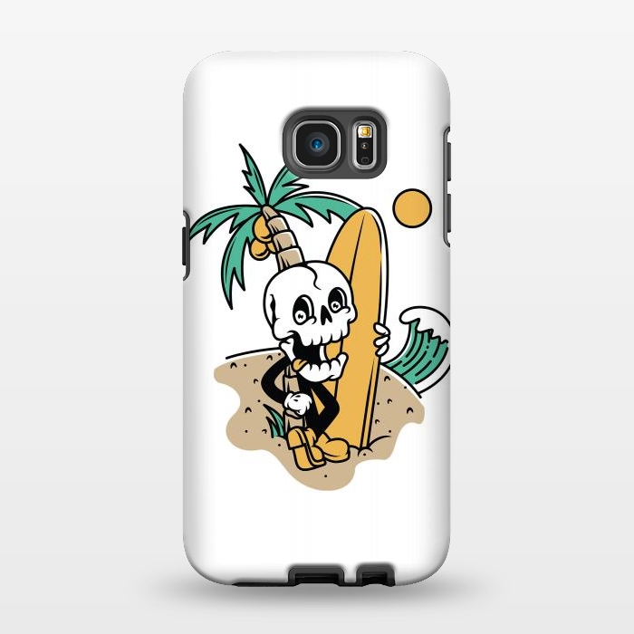 Galaxy S7 EDGE StrongFit Skull Ready to Surf by Afif Quilimo