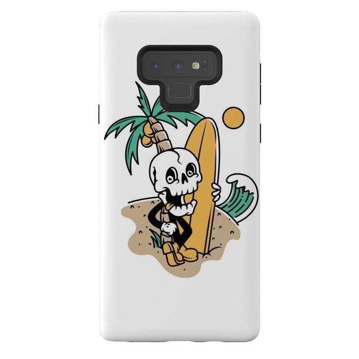 Galaxy Note 9 StrongFit Skull Ready to Surf by Afif Quilimo