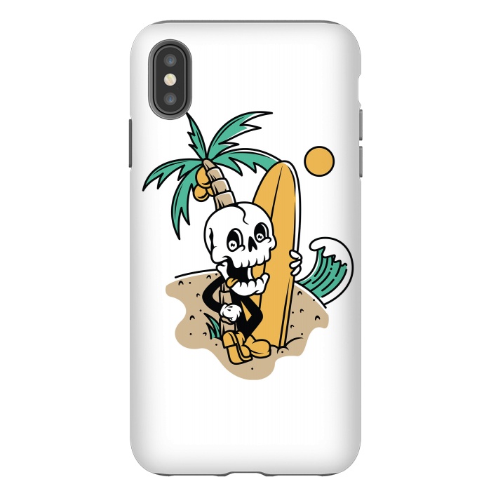 iPhone Xs Max StrongFit Skull Ready to Surf by Afif Quilimo