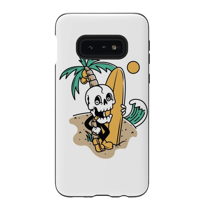 Galaxy S10e StrongFit Skull Ready to Surf by Afif Quilimo