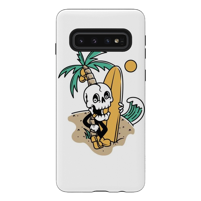 Galaxy S10 StrongFit Skull Ready to Surf by Afif Quilimo
