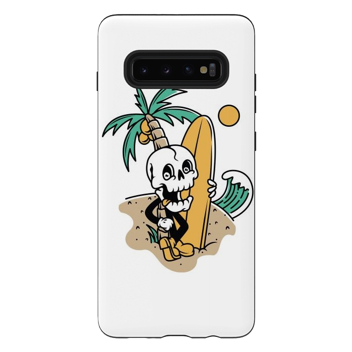Galaxy S10 plus StrongFit Skull Ready to Surf by Afif Quilimo