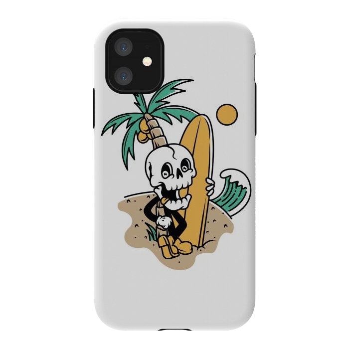 iPhone 11 StrongFit Skull Ready to Surf by Afif Quilimo