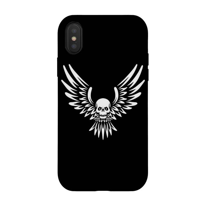 iPhone Xs / X StrongFit Flying Skull by Afif Quilimo