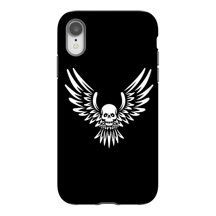 iPhone Xr StrongFit Flying Skull by Afif Quilimo