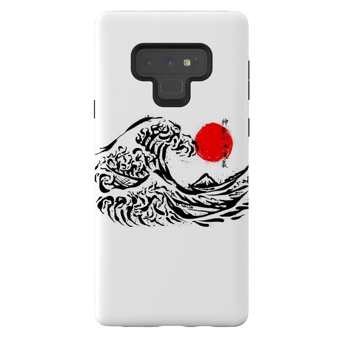 Galaxy Note 9 StrongFit The Great Wave off Kanagawa Ink by Afif Quilimo
