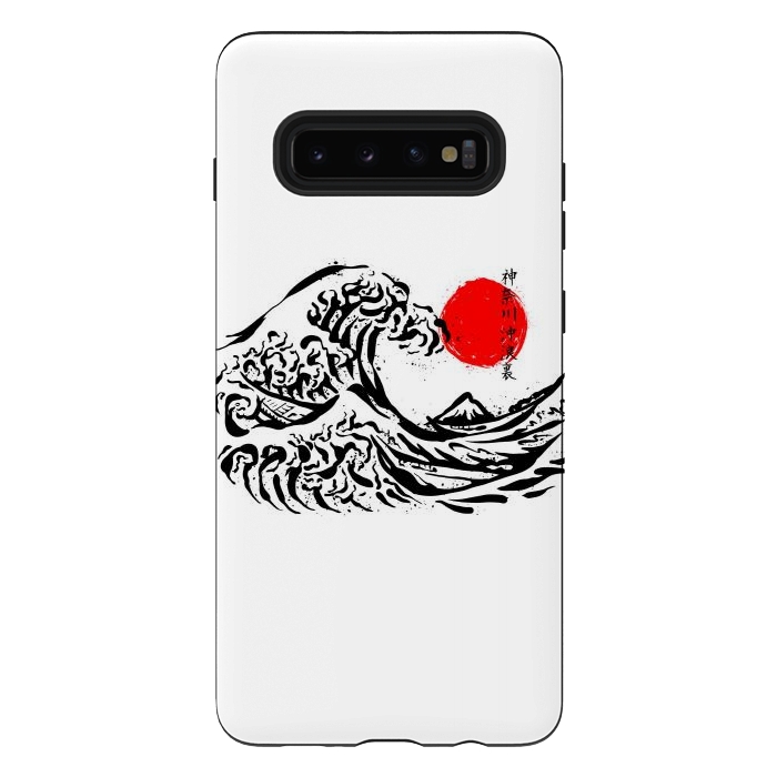 Galaxy S10 plus StrongFit The Great Wave off Kanagawa Ink by Afif Quilimo