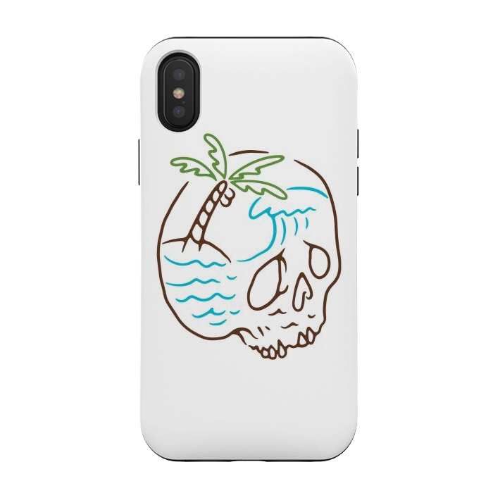 iPhone Xs / X StrongFit Skull Summer Mind by Afif Quilimo
