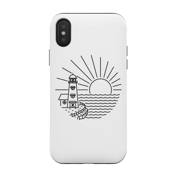 iPhone Xs / X StrongFit Lighthouse and Sunset by Afif Quilimo