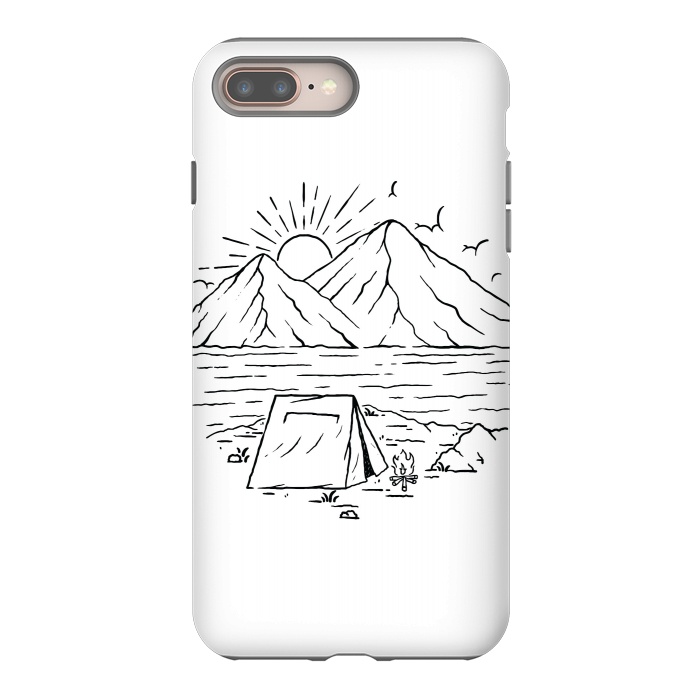 iPhone 7 plus StrongFit Camping Lake and Mountain by Afif Quilimo