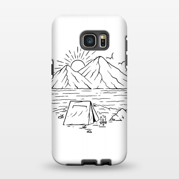 Galaxy S7 EDGE StrongFit Camping Lake and Mountain by Afif Quilimo