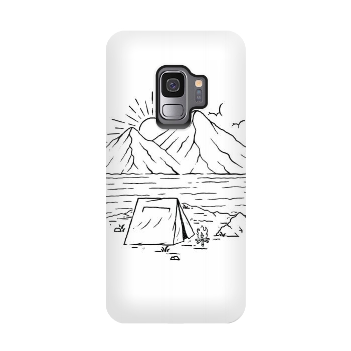 Galaxy S9 StrongFit Camping Lake and Mountain by Afif Quilimo