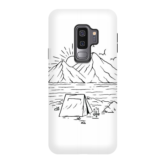 Galaxy S9 plus StrongFit Camping Lake and Mountain by Afif Quilimo