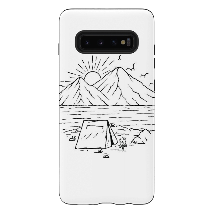 Galaxy S10 plus StrongFit Camping Lake and Mountain by Afif Quilimo