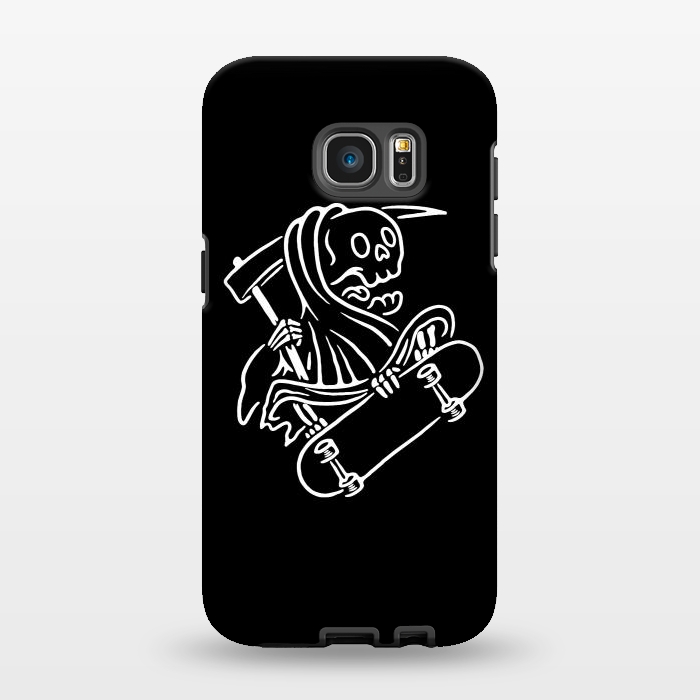 Galaxy S7 EDGE StrongFit Grim Reaper Skateboarding by Afif Quilimo