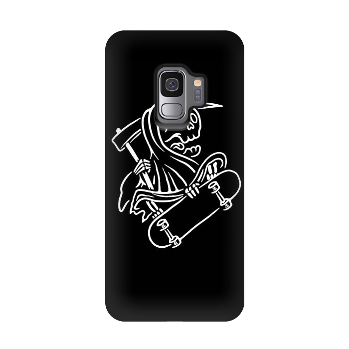 Galaxy S9 StrongFit Grim Reaper Skateboarding by Afif Quilimo