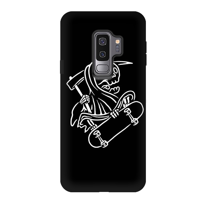 Galaxy S9 plus StrongFit Grim Reaper Skateboarding by Afif Quilimo