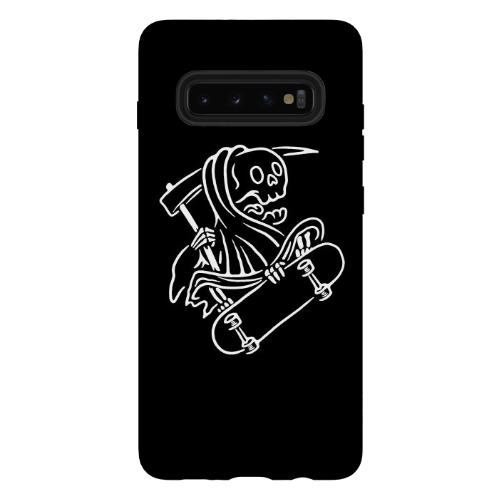 Galaxy S10 plus StrongFit Grim Reaper Skateboarding by Afif Quilimo