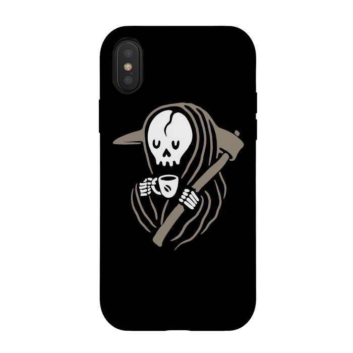 iPhone Xs / X StrongFit Grim Reaper Love Coffee by Afif Quilimo
