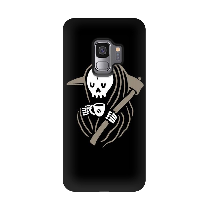 Galaxy S9 StrongFit Grim Reaper Love Coffee by Afif Quilimo