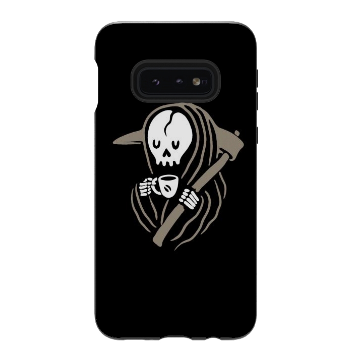 Galaxy S10e StrongFit Grim Reaper Love Coffee by Afif Quilimo