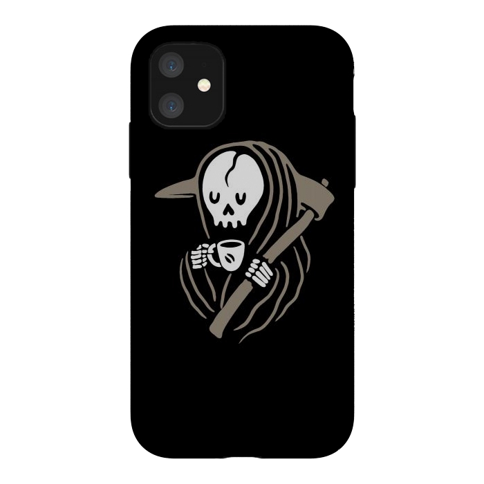 iPhone 11 StrongFit Grim Reaper Love Coffee by Afif Quilimo