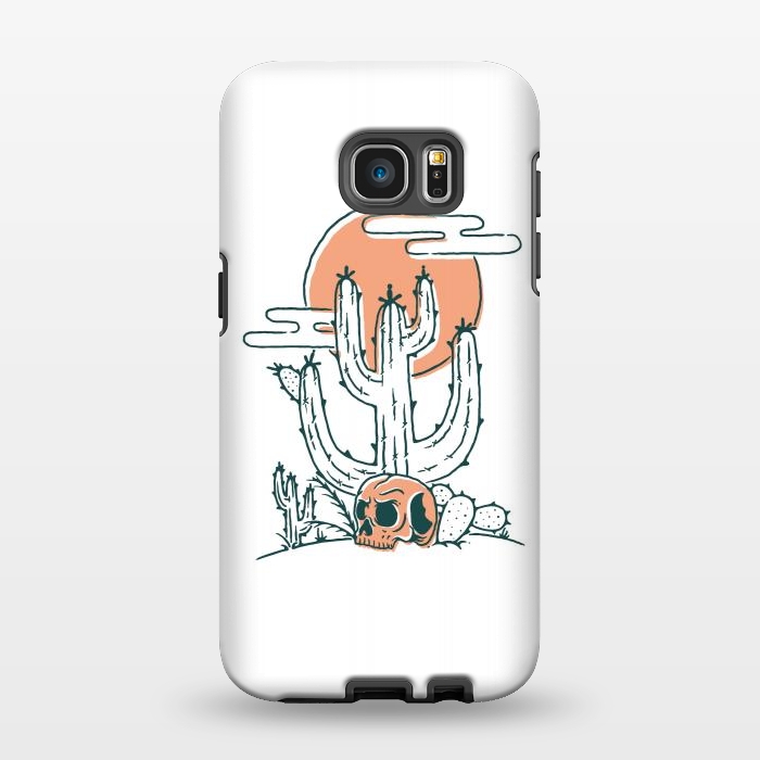 Galaxy S7 EDGE StrongFit Skull and Cactus by Afif Quilimo