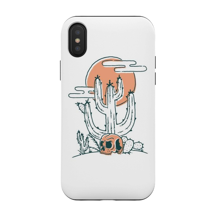 iPhone Xs / X StrongFit Skull and Cactus by Afif Quilimo