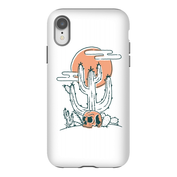 iPhone Xr StrongFit Skull and Cactus by Afif Quilimo
