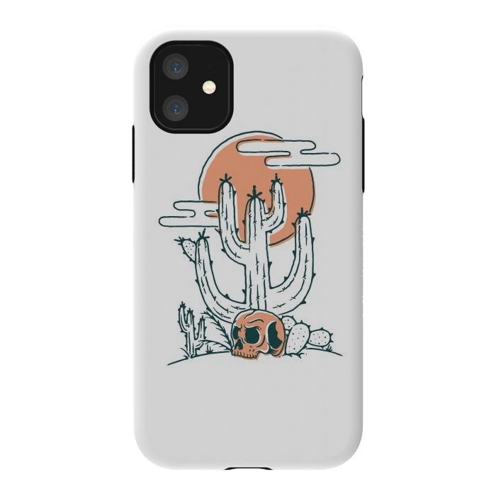 iPhone 11 StrongFit Skull and Cactus by Afif Quilimo