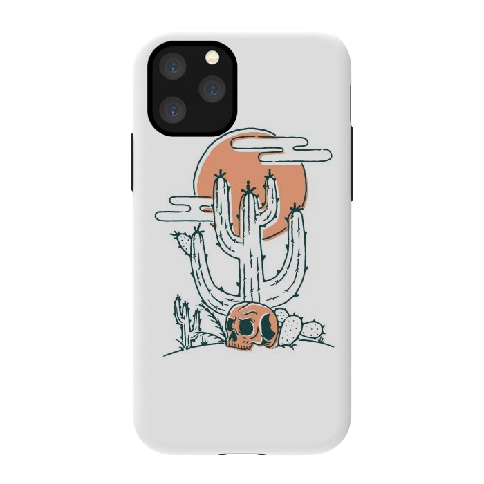 iPhone 11 Pro StrongFit Skull and Cactus by Afif Quilimo