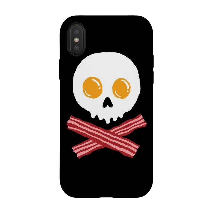 iPhone Xs / X StrongFit Breakfast Skull by Afif Quilimo