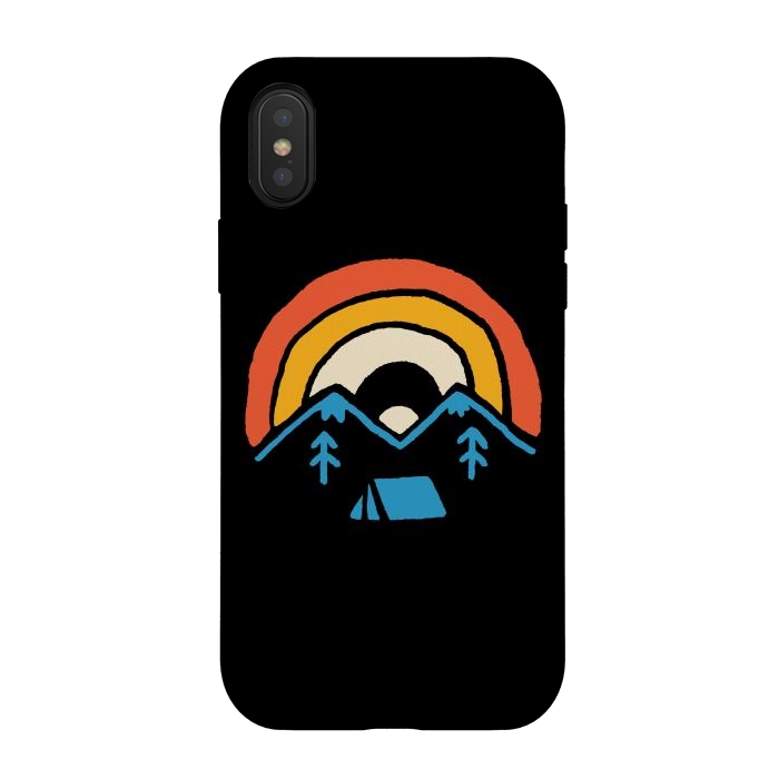 iPhone Xs / X StrongFit Camp and Rainbow by Afif Quilimo