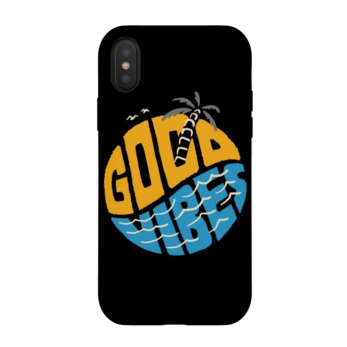 iPhone Xs / X StrongFit Good Vibes Typo by Afif Quilimo