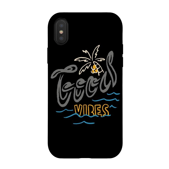 iPhone Xs / X StrongFit Good Vibes Typo 1 by Afif Quilimo