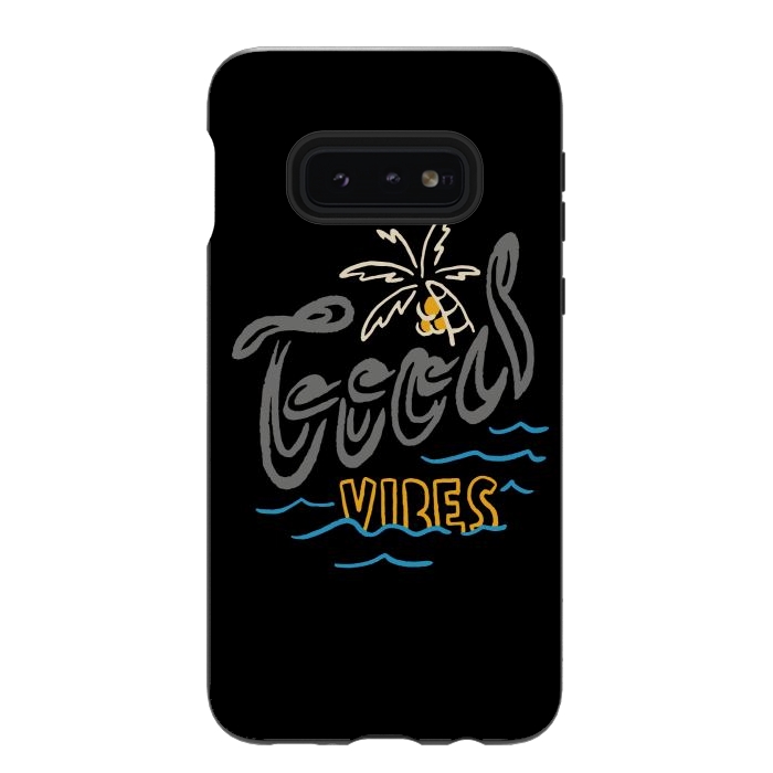 Galaxy S10e StrongFit Good Vibes Typo 1 by Afif Quilimo