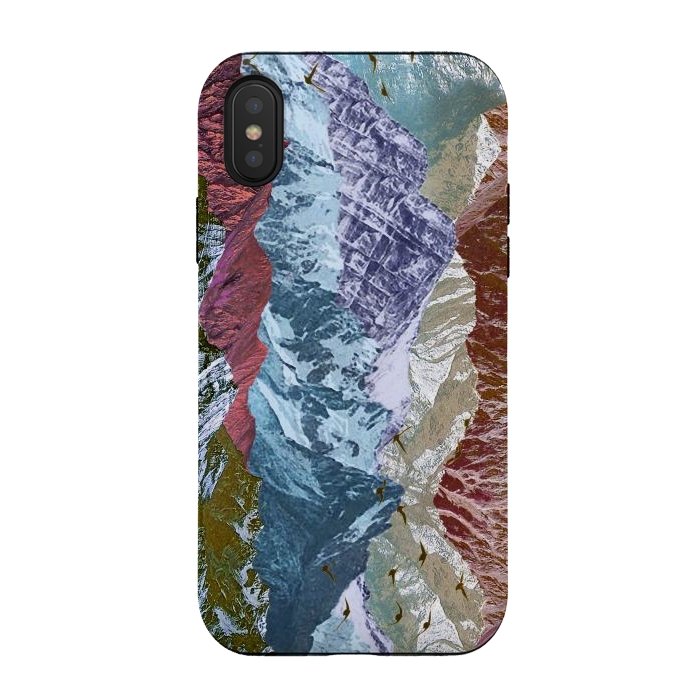 iPhone Xs / X StrongFit Modern mountain landscape collage art by Oana 