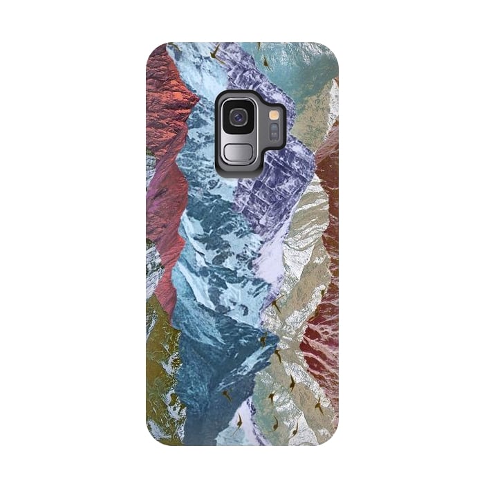 Galaxy S9 StrongFit Modern mountain landscape collage art by Oana 