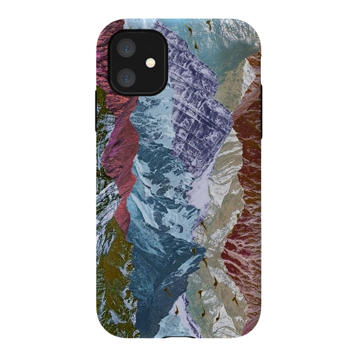 iPhone 11 StrongFit Modern mountain landscape collage art by Oana 