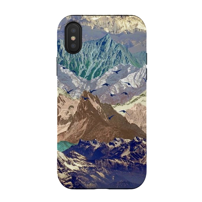 iPhone Xs / X StrongFit Mountain landscape utopic nature collage  by Oana 