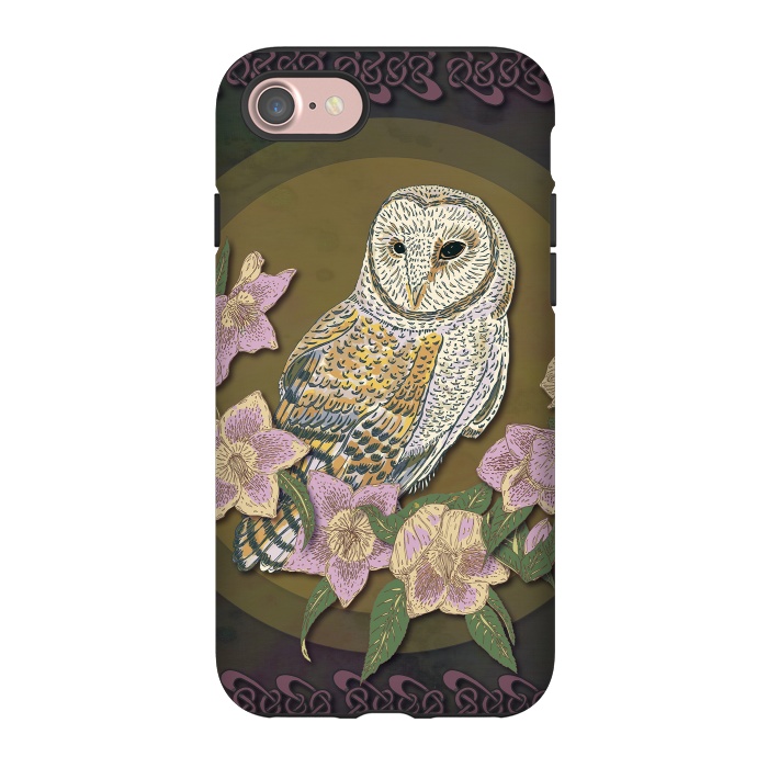 iPhone 7 StrongFit Owl & Hellebore by Lotti Brown