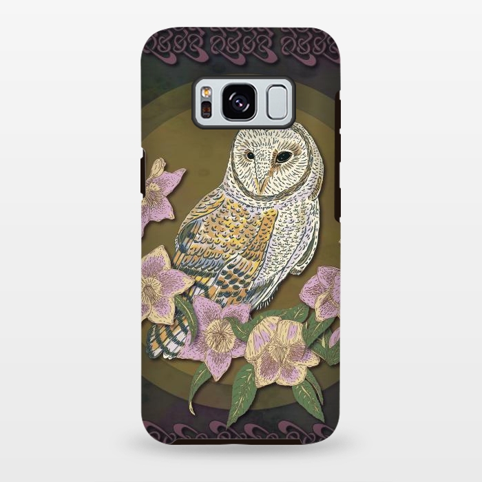 Galaxy S8 plus StrongFit Owl & Hellebore by Lotti Brown